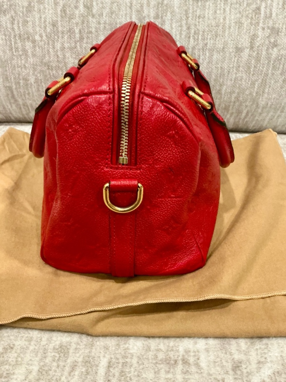 ✨💎Louis Vuitton💎✨Red Empriente Leather Speedy 25 Bandoulière - Picture 4 of 13